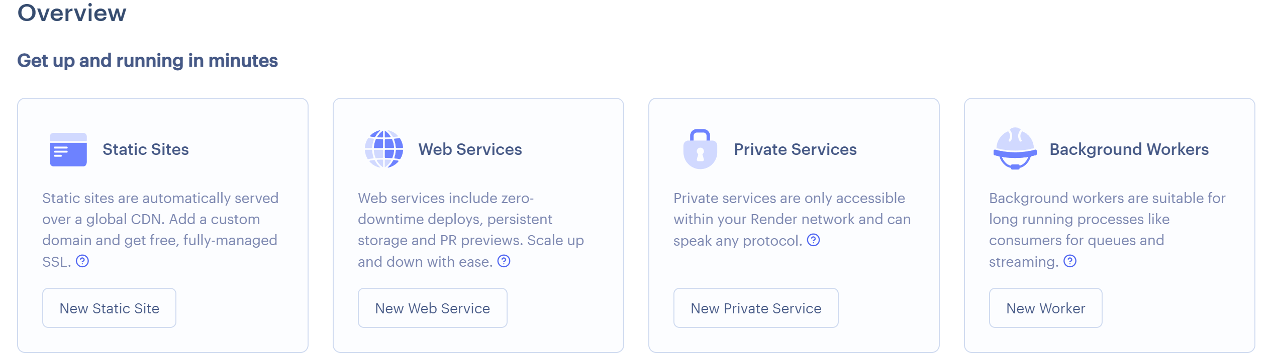 Render のホーム画面